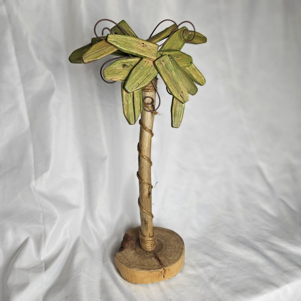 Wooden Palm Tree Handmade 14" Driftwood- New